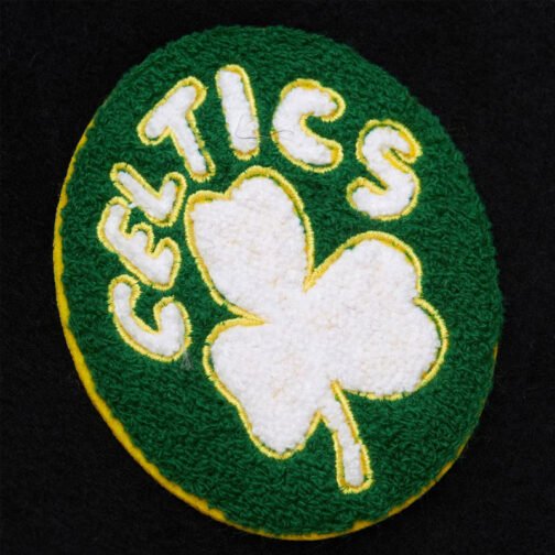 Boston Celtics Black Out Vintage Logo Varsity Jacket - Image 4