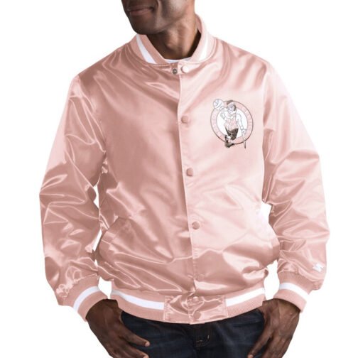 Boston Celtics Pink Satin Jacket - Image 4