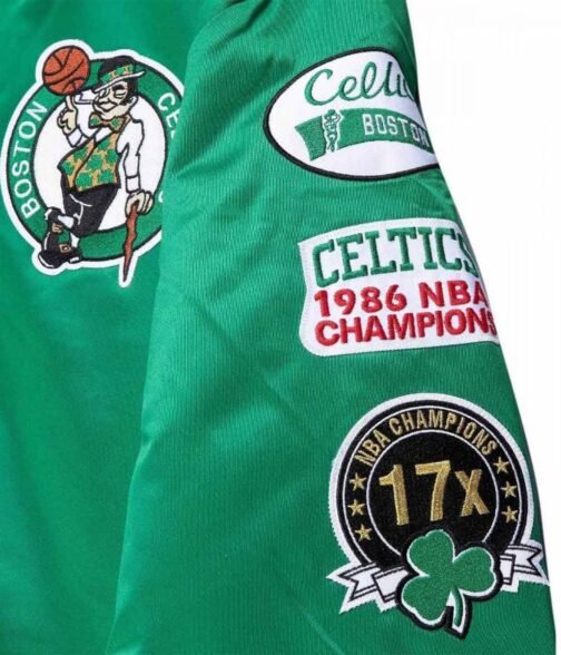 Boston Celtics Champ City Bomber Green Jacket - Image 9