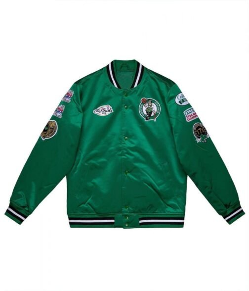 Boston Celtics Champ City Bomber Green Jacket - Image 7