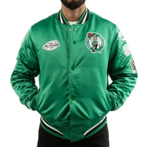 Boston Celtics Champ City Bomber Green Jacket - Image 3