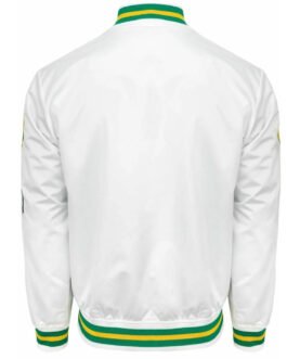 Boston Celtics City Collection White Varsity Satin Jacket