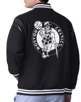 Boston Celtics Clutch Hitter Black Varsity Jacket