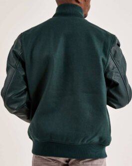 Boston Celtics Dark Green Varsity Wool/Leather Jacket