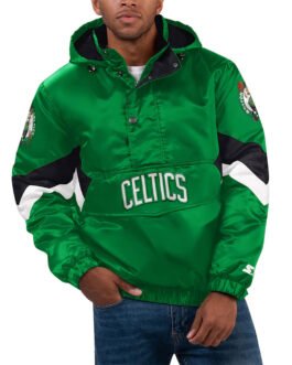 Force Play Boston Celtics Kelly Green Hoodie Half-Zip Jacket