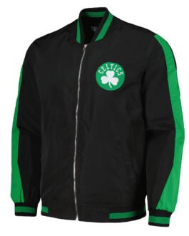 Boston Celtics Full-Zip Black Bomber Jacket