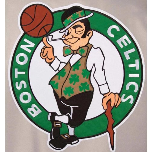 Gray/Black Boston Celtics Poly Twill Jacket - Image 4