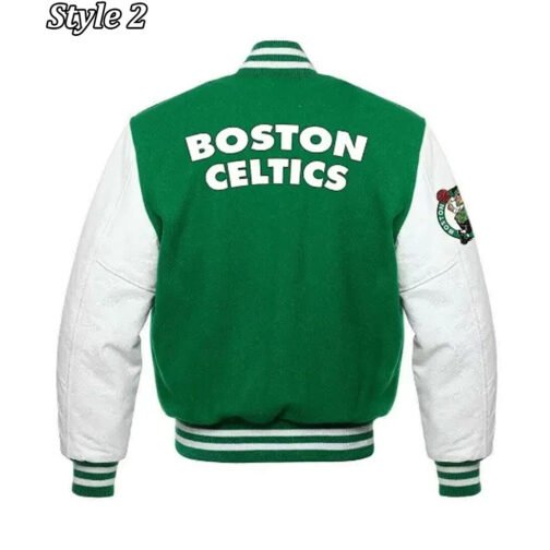 Boston Celtics Varsity Green and White Jacket - Image 4
