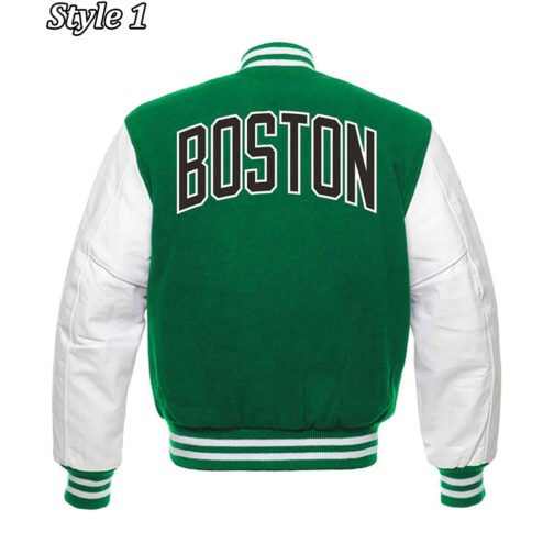 Boston Celtics Varsity Green and White Jacket - Image 3