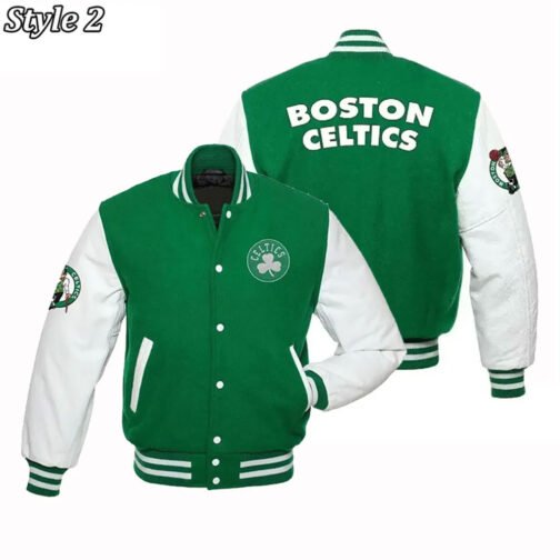 Boston Celtics Varsity Green and White Jacket - Image 6
