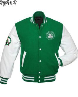 Boston Celtics Varsity Green and White Jacket
