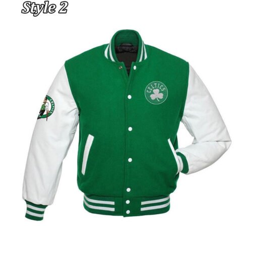 Boston Celtics Varsity Green and White Jacket - Image 2