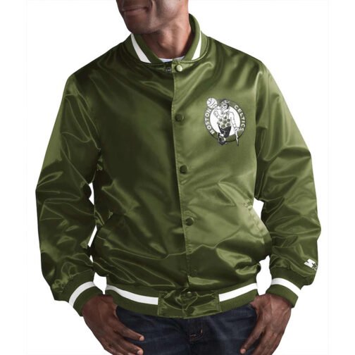 Boston Celtics Green Full-Snap Satin Jacket - Image 4