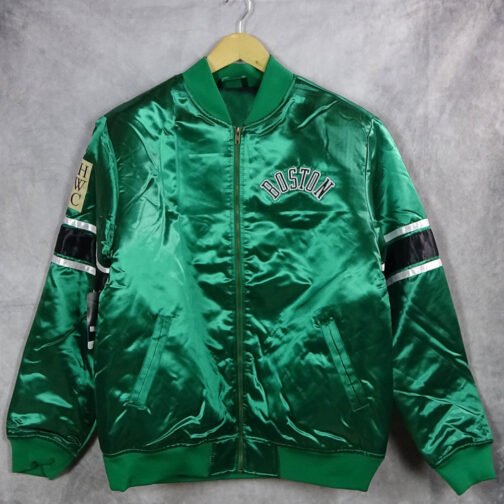 Boston Celtics NBA Green Satin Jacket - Image 3