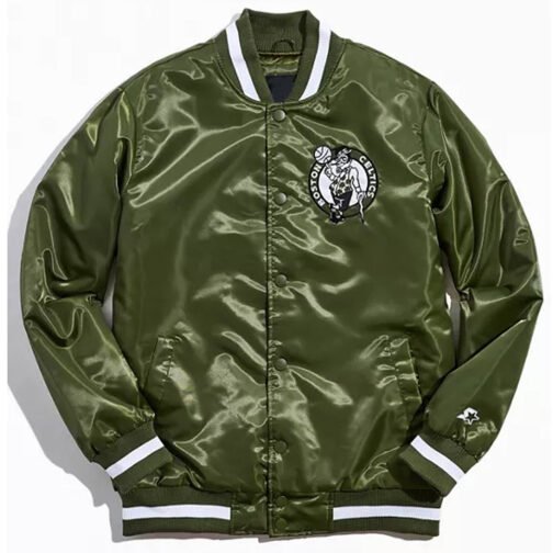 Boston Celtics Green Full-Snap Satin Jacket - Image 5