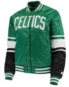 Victory Boston Celtics Kelly Green Satin Jacket