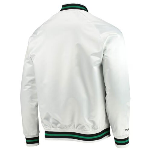 Boston Celtics Lightweight White Satin Jacket - Image 2