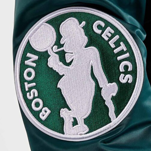 Mash Up Boston Celtics Green Satin Jacket - Image 3