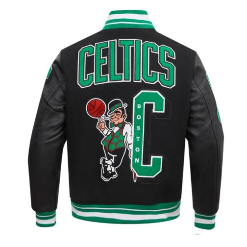 Boston Celtics Mashup Black Varsity Jacket - Image 2