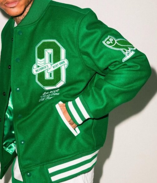 OVO Boston Celtics Varsity Green Wool Jacket - Image 7