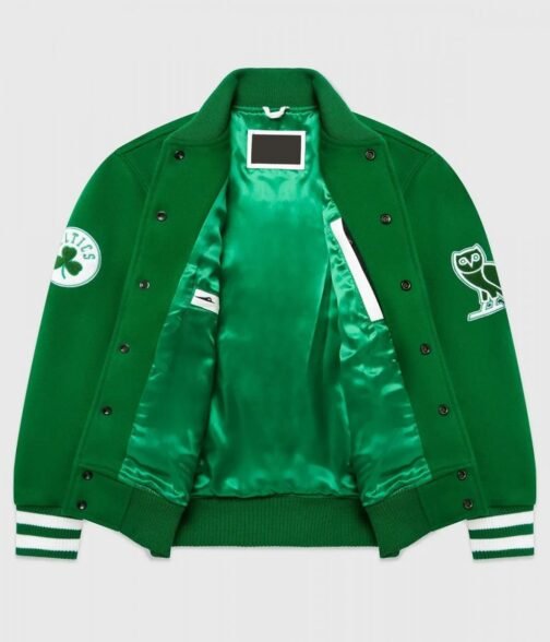 OVO Boston Celtics Varsity Green Wool Jacket - Image 3