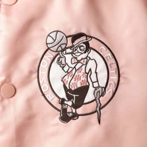 Boston Celtics Pink Satin Jacket - Image 5