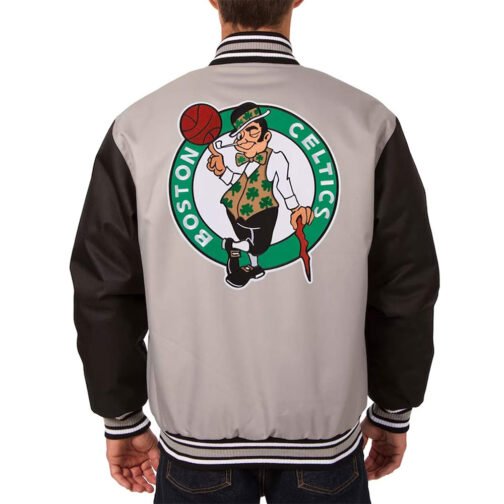 Gray/Black Boston Celtics Poly Twill Jacket - Image 2