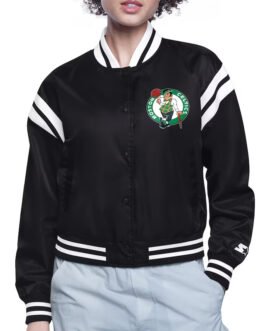 Boston Celtics Printed Logo Varsity Satin Jacket