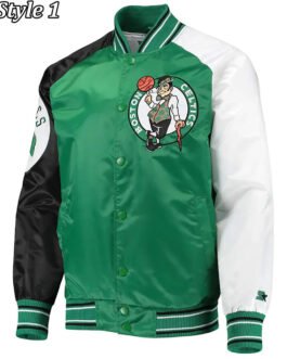 Boston Celtics Reliever Satin Kelly Green/Black Jacket