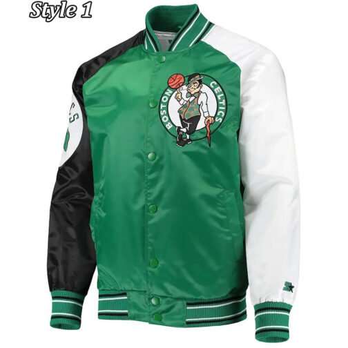Boston Celtics Reliever Satin Kelly Green/Black Jacket