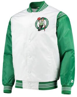 Boston Celtics White/Kelly Green Satin Jacket
