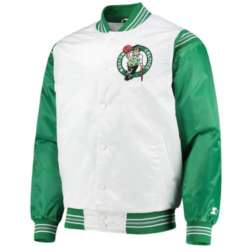 Boston Celtics White/Kelly Green Satin Jacket
