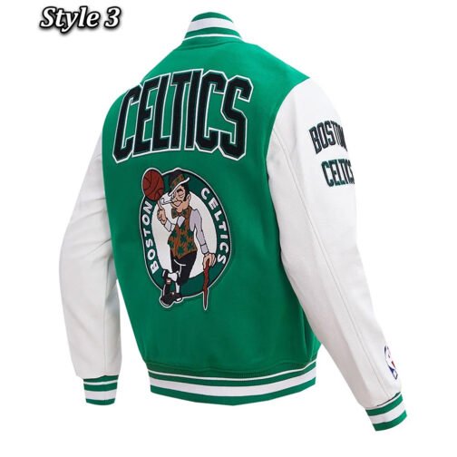 Retro Classic Rib Boston Celtics Varsity Jacket - Image 11