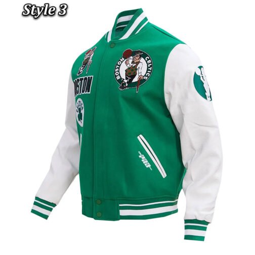 Retro Classic Rib Boston Celtics Varsity Jacket - Image 12