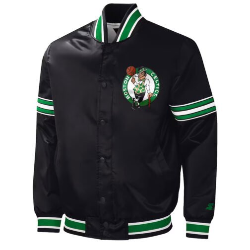 Slider Boston Celtics Varsity Black Satin Jacket