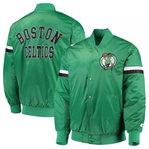 Boston Celtics The Champ Varsity Green Satin Jacket - Image 3