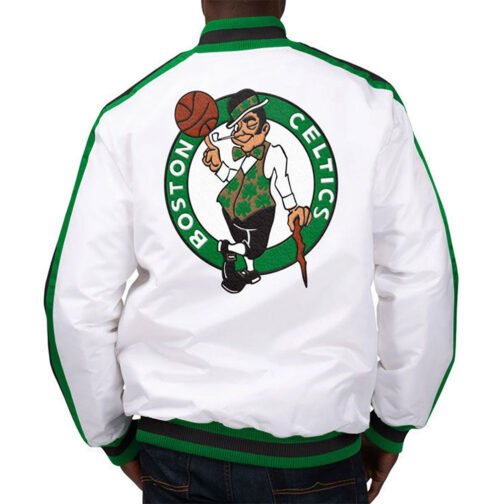 Boston Celtics The D-Line White Satin Jacket - Image 2