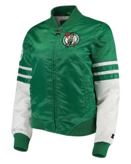 Boston Celtics Tie Breaker Green Satin Jacket