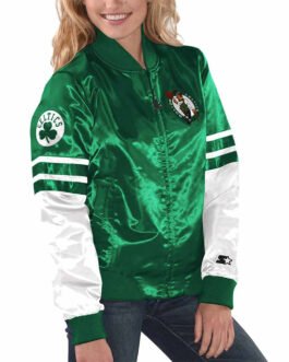 Boston Celtics Tie Breaker Green Satin Jacket