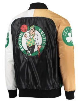 Boston Celtics Tricolor Remix Satin Green/Gold/White Jacket