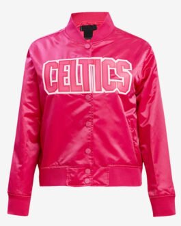 Boston Celtics Triple Pink Satin Jacket