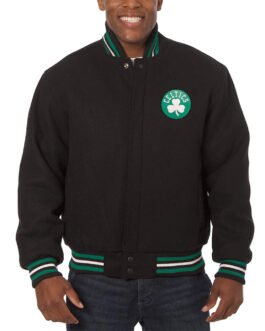 Boston Celtics Varsity Black Wool Jacket