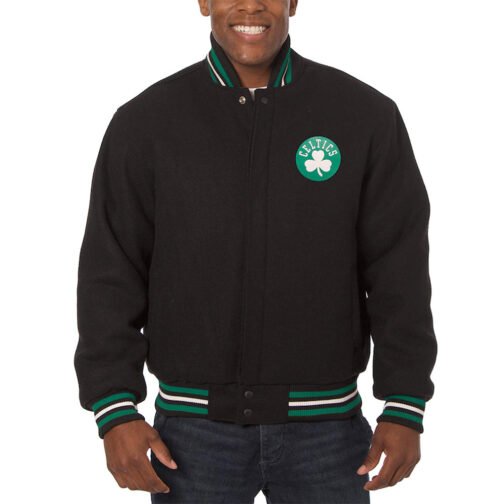 Boston Celtics Varsity Black Wool Jacket