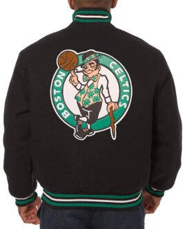 Boston Celtics Varsity Black Wool Jacket