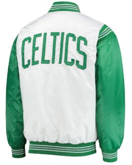 Boston Celtics White/Kelly Green Satin Jacket