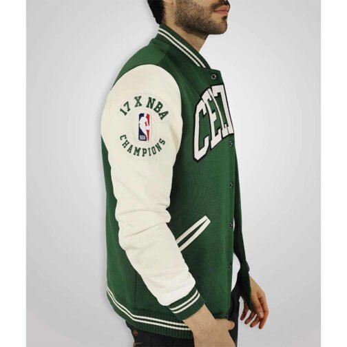 Boston Celtics Varsity Green and Off White Jacket - Image 3