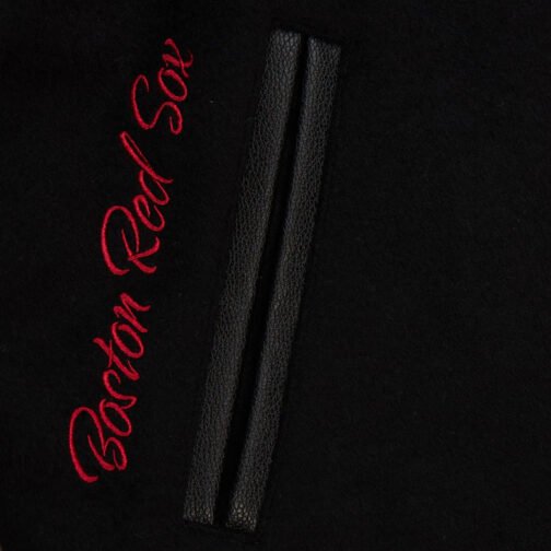 Boston Red Sox Black Out Vintage Logo Varsity Jacket - Image 3