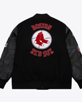 Boston Red Sox Black Out Vintage Logo Varsity Jacket
