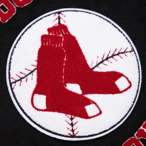 Boston Red Sox Black Out Vintage Logo Varsity Jacket - Image 5