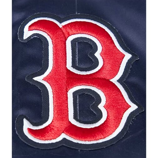 Navy Boston Red Sox Full-Snap Satin Jacket - Image 4
